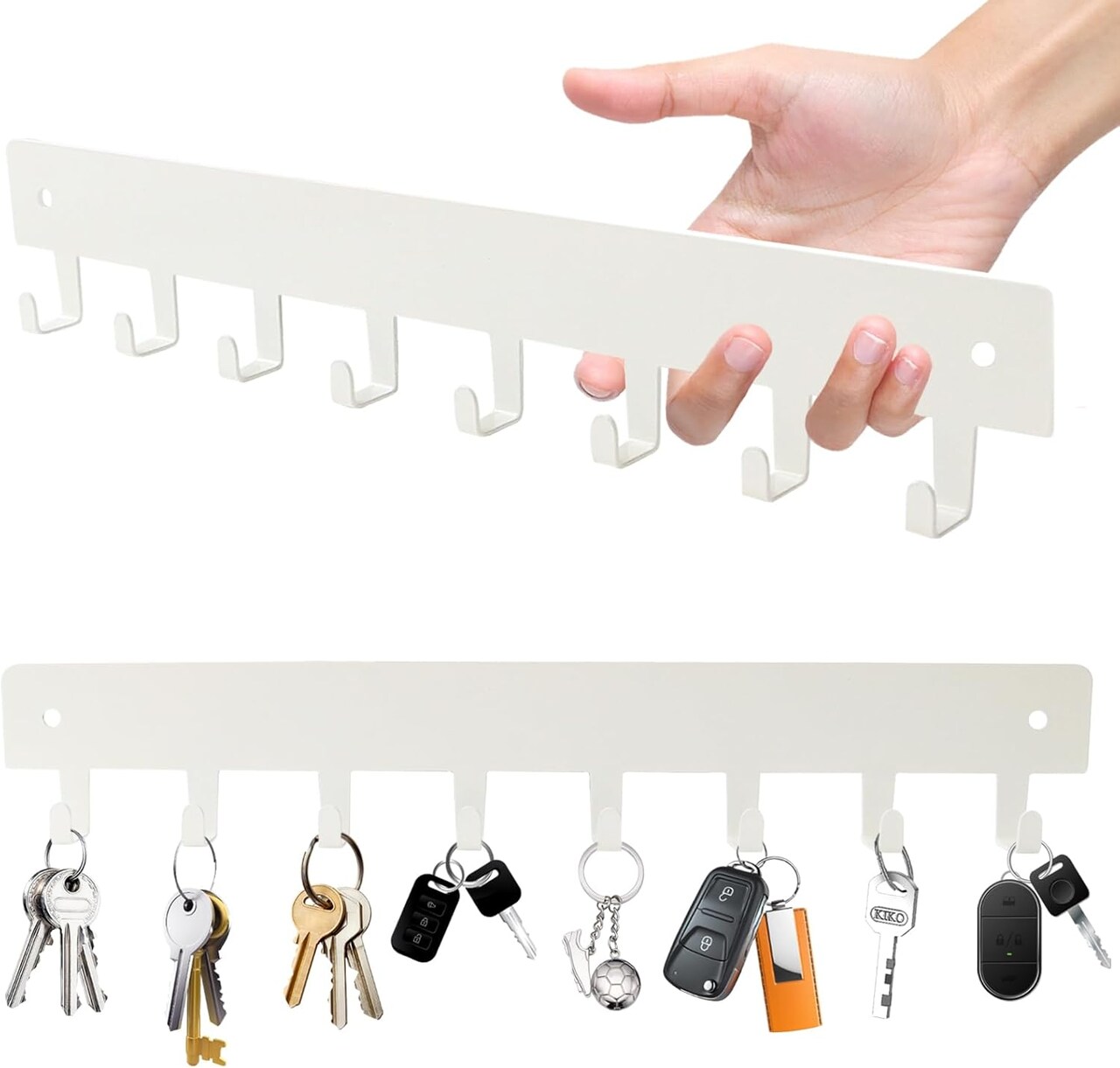 Key Holder Wall Mount Magnetic Key Holder Key Rack Key Hanger Key Hooks for Wall, Home Decor, House Decor, Apartment Decor, Living Room (Wood)